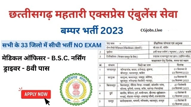 CG mahtari express bharti 2023